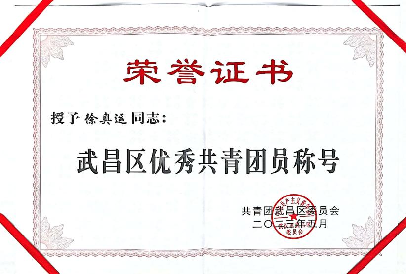 喜报!团武昌区委表彰我校四个先进集体和个人! 喜报!团武昌区委表彰我校四个先进集体和个人!